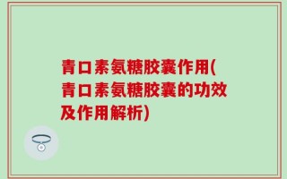 青口素氨糖胶囊作用(青口素氨糖胶囊的功效及作用解析)
