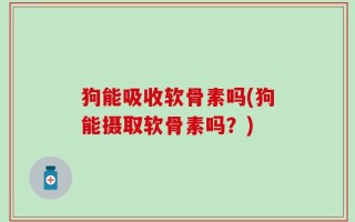 狗能吸收软骨素吗(狗能摄取软骨素吗？)