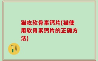 猫吃软骨素钙片(猫使用软骨素钙片的正确方法)