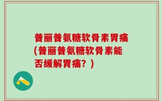 普丽普氨糖软骨素胃痛(普丽普氨糖软骨素能否缓解胃痛？)