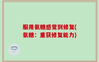 服用氨糖感觉到修复(氨糖：重获修复能力)