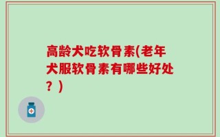 高龄犬吃软骨素(老年犬服软骨素有哪些好处？)