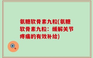 氨糖软骨素九粒(氨糖软骨素九粒：缓解关节疼痛的有效补给)