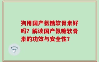 狗用国产氨糖软骨素好吗？解读国产氨糖软骨素的功效与安全性？