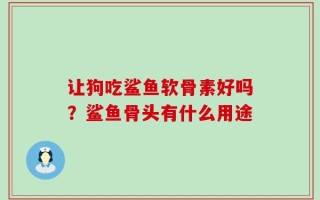 让狗吃鲨鱼软骨素好吗？鲨鱼骨头有什么用途