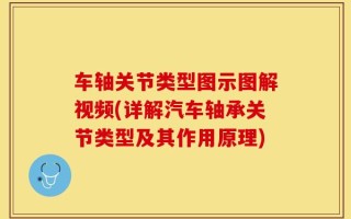 车轴关节类型图示图解视频(详解汽车轴承关节类型及其作用原理)