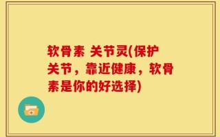 软骨素 关节灵(保护关节，靠近健康，软骨素是你的好选择)