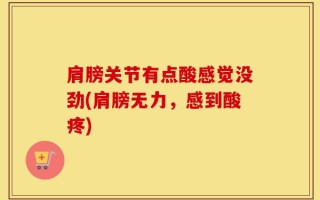 肩膀关节有点酸感觉没劲(肩膀无力，感到酸疼)
