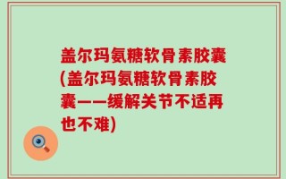 盖尔玛氨糖软骨素胶囊(盖尔玛氨糖软骨素胶囊——缓解关节不适再也不难)