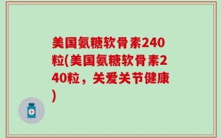 美国氨糖软骨素240粒(美国氨糖软骨素240粒，关爱关节健康)