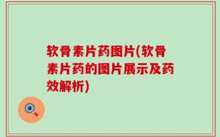 软骨素片药图片(软骨素片药的图片展示及药效解析)
