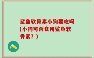 鲨鱼软骨素小狗要吃吗(小狗可否食用鲨鱼软骨素？)
