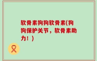 软骨素狗狗软骨素(狗狗保护关节，软骨素助力！)