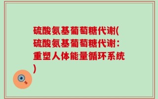 硫酸氨基葡萄糖代谢(硫酸氨基葡萄糖代谢：重塑人体能量循环系统)