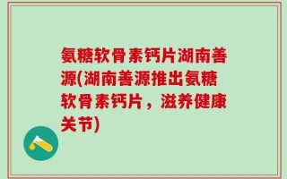 氨糖软骨素钙片湖南善源(湖南善源推出氨糖软骨素钙片，滋养健康关节)