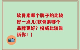 软骨素哪个牌子的比较好一点儿(软骨素哪个品牌更好？权威比较告诉你！)