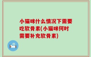 小猫咪什么情况下需要吃软骨素(小猫咪何时需要补充软骨素)
