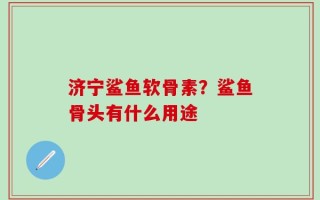 济宁鲨鱼软骨素？鲨鱼骨头有什么用途
