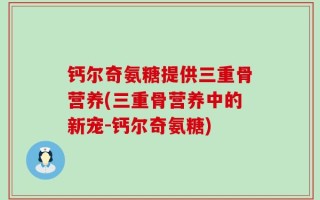 钙尔奇氨糖提供三重骨营养(三重骨营养中的新宠-钙尔奇氨糖)
