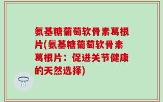 氨基糖葡萄软骨素葛根片(氨基糖葡萄软骨素葛根片：促进关节健康的天然选择)