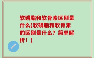 软磷脂和软骨素区别是什么(软磷脂和软骨素的区别是什么？简单解析！)