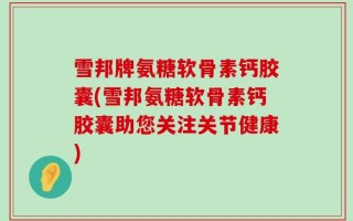 雪邦牌氨糖软骨素钙胶囊(雪邦氨糖软骨素钙胶囊助您关注关节健康)