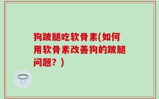 狗跛腿吃软骨素(如何用软骨素改善狗的跛腿问题？)