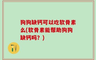 狗狗缺钙可以吃软骨素么(软骨素能帮助狗狗缺钙吗？)