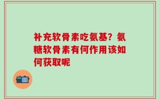 补充软骨素吃氨基？氨糖软骨素有何作用该如何获取呢