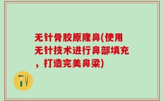 无针骨胶原隆鼻(使用无针技术进行鼻部填充，打造完美鼻梁)