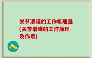关节滑膜的工作机理是(关节滑膜的工作原理及作用)