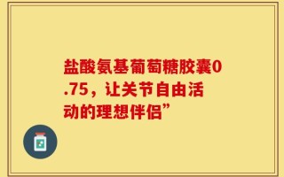 盐酸氨基葡萄糖胶囊0.75，让关节自由活动的理想伴侣”