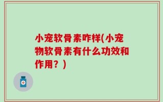 小宠软骨素咋样(小宠物软骨素有什么功效和作用？)
