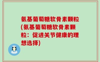 氨基葡萄糖软骨素颗粒(氨基葡萄糖软骨素颗粒：促进关节健康的理想选择)