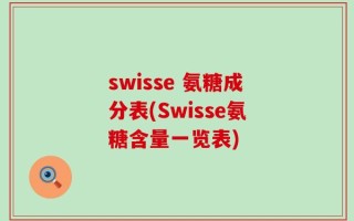 swisse 氨糖成分表(Swisse氨糖含量一览表)