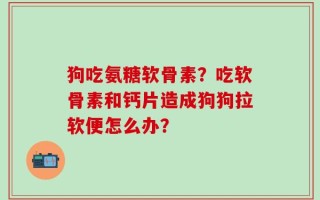 狗吃氨糖软骨素？吃软骨素和钙片造成狗狗拉软便怎么办？