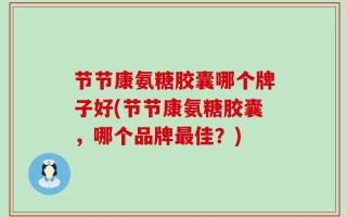 节节康氨糖胶囊哪个牌子好(节节康氨糖胶囊，哪个品牌最佳？)