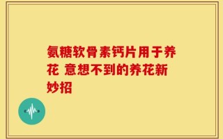 氨糖软骨素钙片用于养花 意想不到的养花新妙招