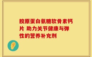 胶原蛋白氨糖软骨素钙片 助力关节健康与弹性的营养补充剂