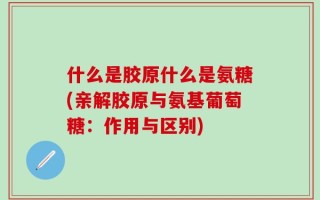 什么是胶原什么是氨糖(亲解胶原与氨基葡萄糖：作用与区别)