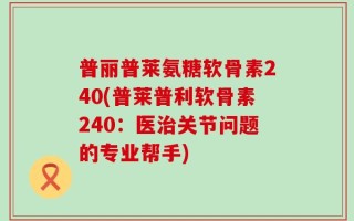 普丽普莱氨糖软骨素240(普莱普利软骨素240：医治关节问题的专业帮手)