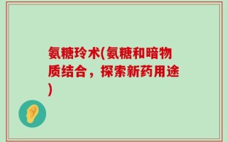 氨糖玲术(氨糖和暗物质结合，探索新药用途)