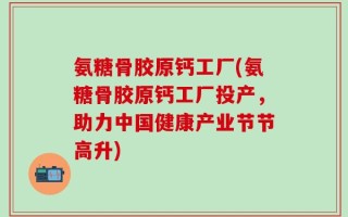 氨糖骨胶原钙工厂(氨糖骨胶原钙工厂投产，助力中国健康产业节节高升)