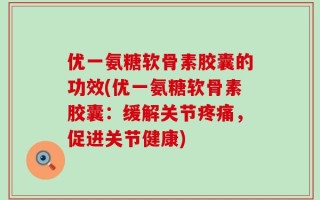 优一氨糖软骨素胶囊的功效(优一氨糖软骨素胶囊：缓解关节疼痛，促进关节健康)