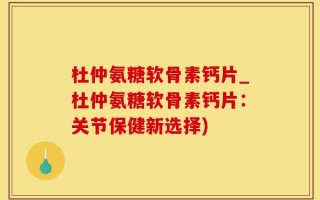 杜仲氨糖软骨素钙片_杜仲氨糖软骨素钙片：关节保健新选择)