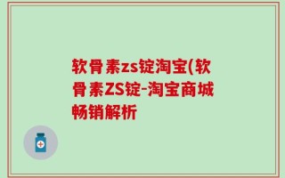 软骨素zs锭淘宝(软骨素ZS锭-淘宝商城畅销解析