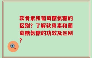 软骨素和葡萄糖氨糖的区别？了解软骨素和葡萄糖氨糖的功效及区别？