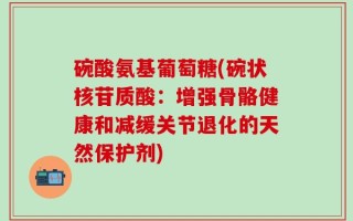 碗酸氨基葡萄糖(碗状核苷质酸：增强骨骼健康和减缓关节退化的天然保护剂)