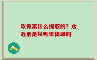 软骨素什么提取的？水蛭素是从哪里提取的