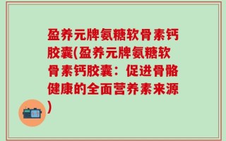 盈养元牌氨糖软骨素钙胶囊(盈养元牌氨糖软骨素钙胶囊：促进骨骼健康的全面营养素来源)
